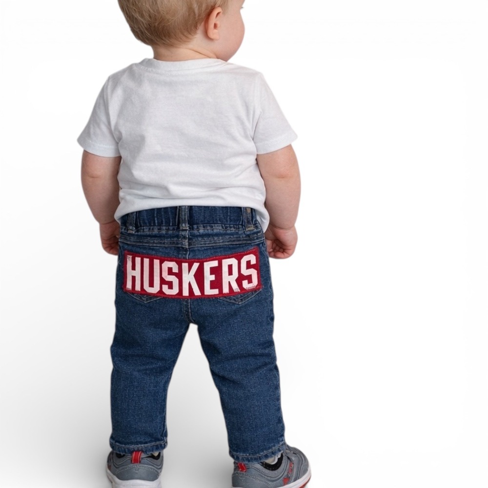Garanimals Baby Boys Huskers Nebraska Custom Patch Denim Jeans Blue 18M